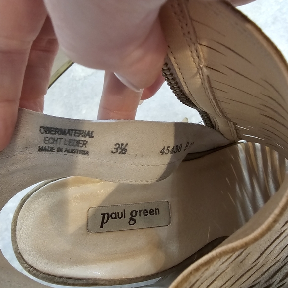 Paul Green Costa Peep Toe Bootie Size 3.5 (6) Natural Nude - Picture 9 of 11